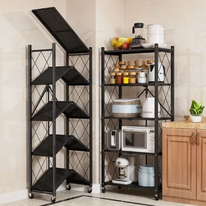 Étagère Pliante à 5 Niveaux avec Roulettes pour Cuisine Nesto maroc
