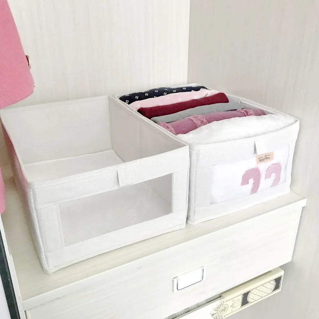 6 Boîtes de Rangement pour Placard & Dressing – Avec Poignées