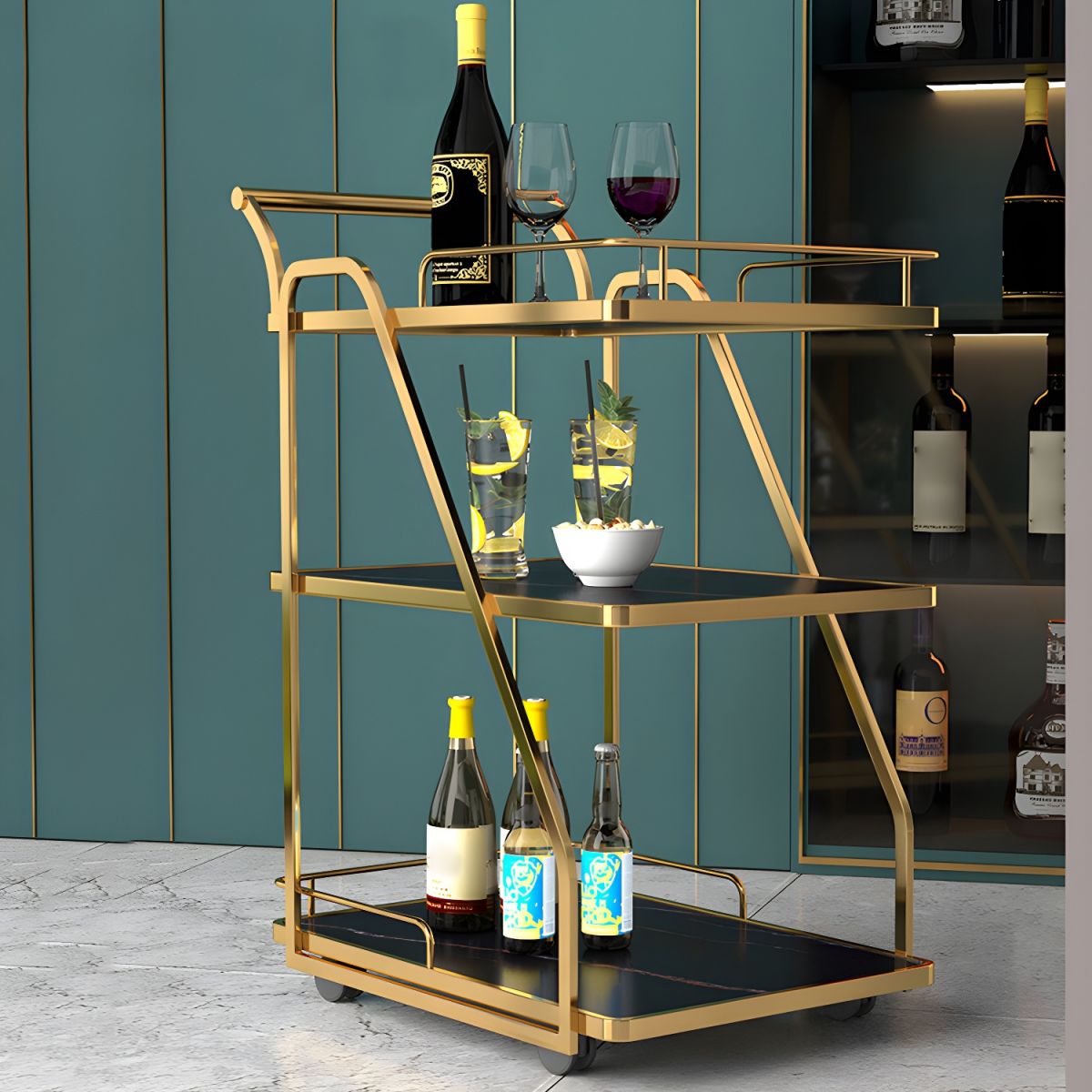 Mobilier Professionnel : Table en Pierre avec Roulettes Nesto.ma