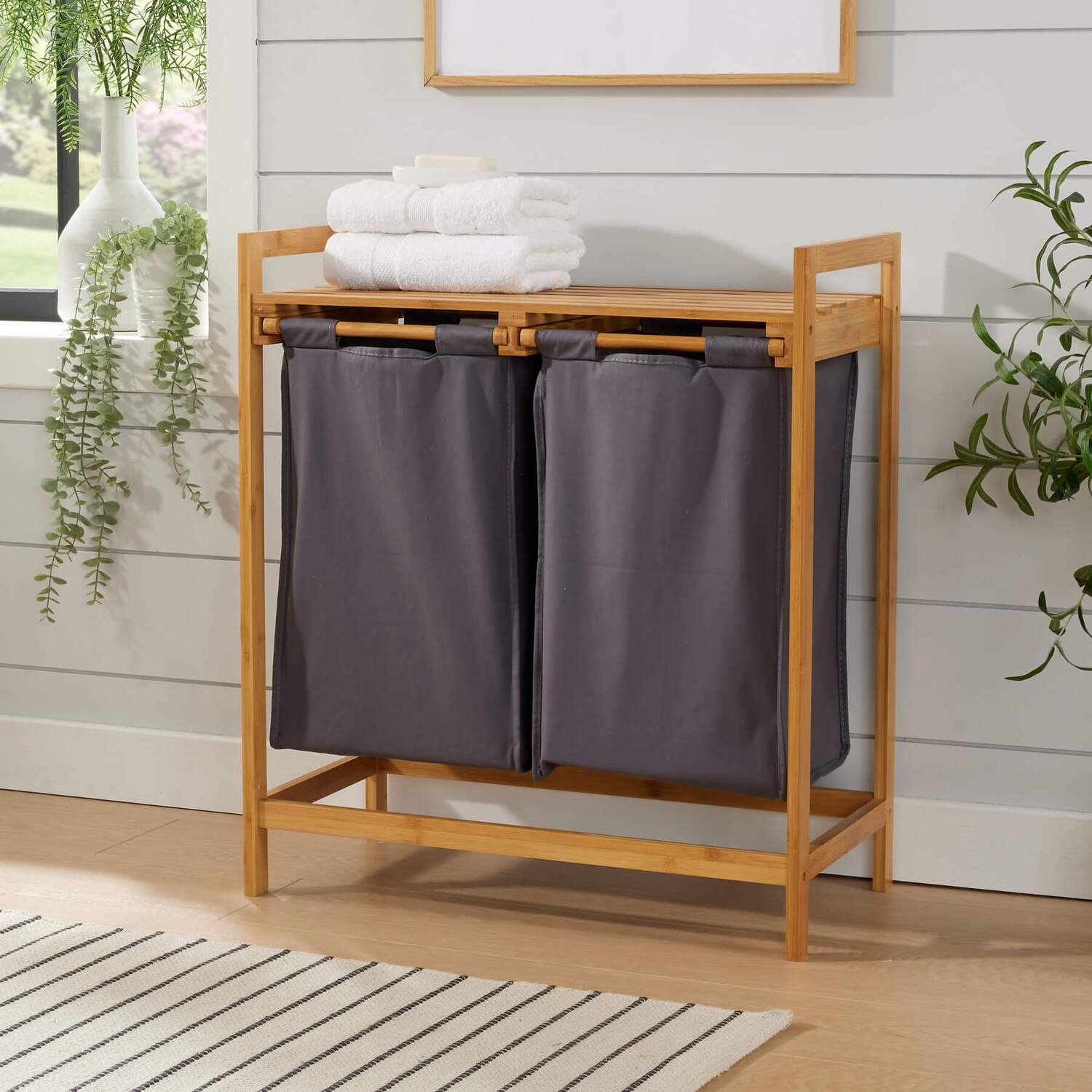 Panier à linge Walton en bambou naturel nesto.ma