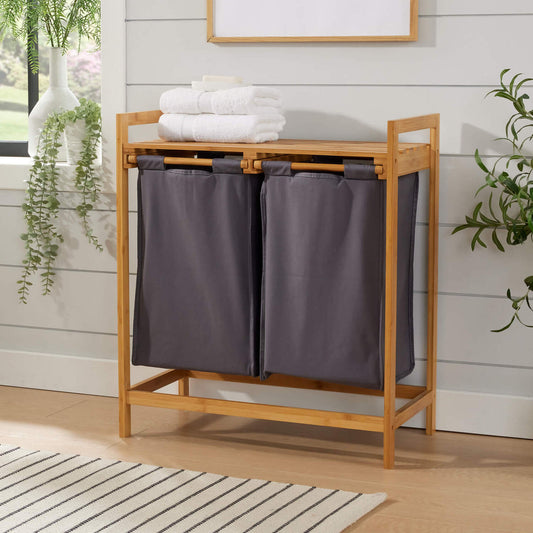 Panier à linge Walton en bambou naturel nesto.ma