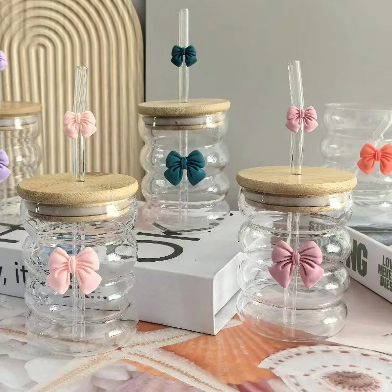 6 Tasse en Verre Ă  Bulles Multicolore