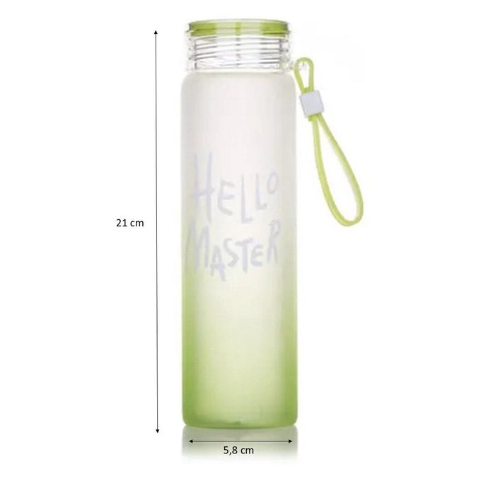Bouteille d'eau en verre Hello Master avec couvercle sans Bpa, gourde pour sport, 480ml