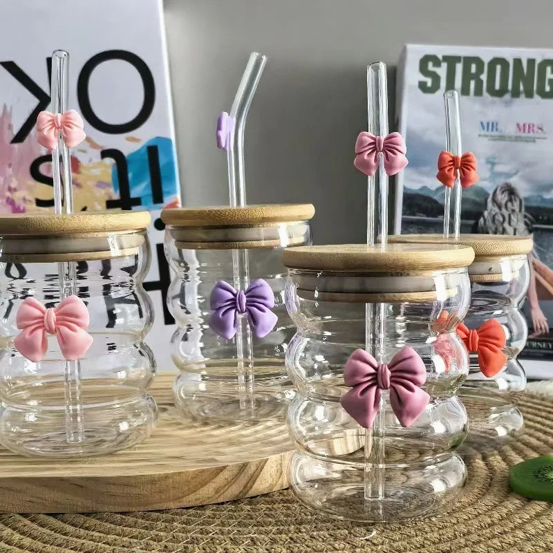 6 Tasse en Verre Ă  Bulles Multicolore