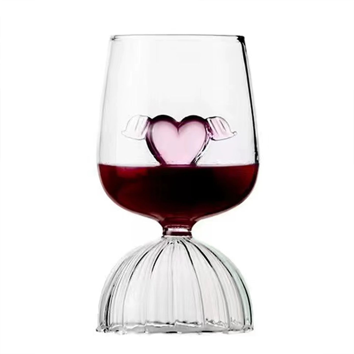 Tasse à Jus Romantique Réutilisable – Verre 3D Cœur Rose