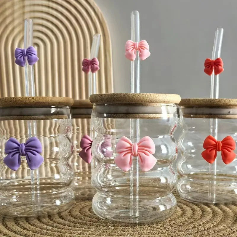 6 Tasse en Verre Ă  Bulles Multicolore