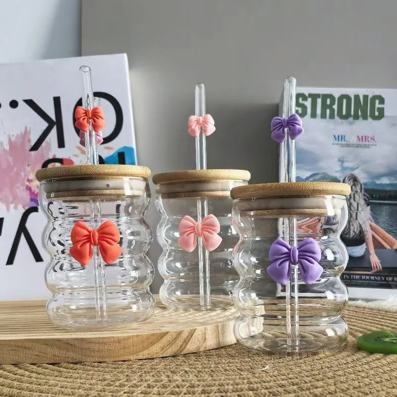 6 Tasse en Verre Ă  Bulles Multicolore
