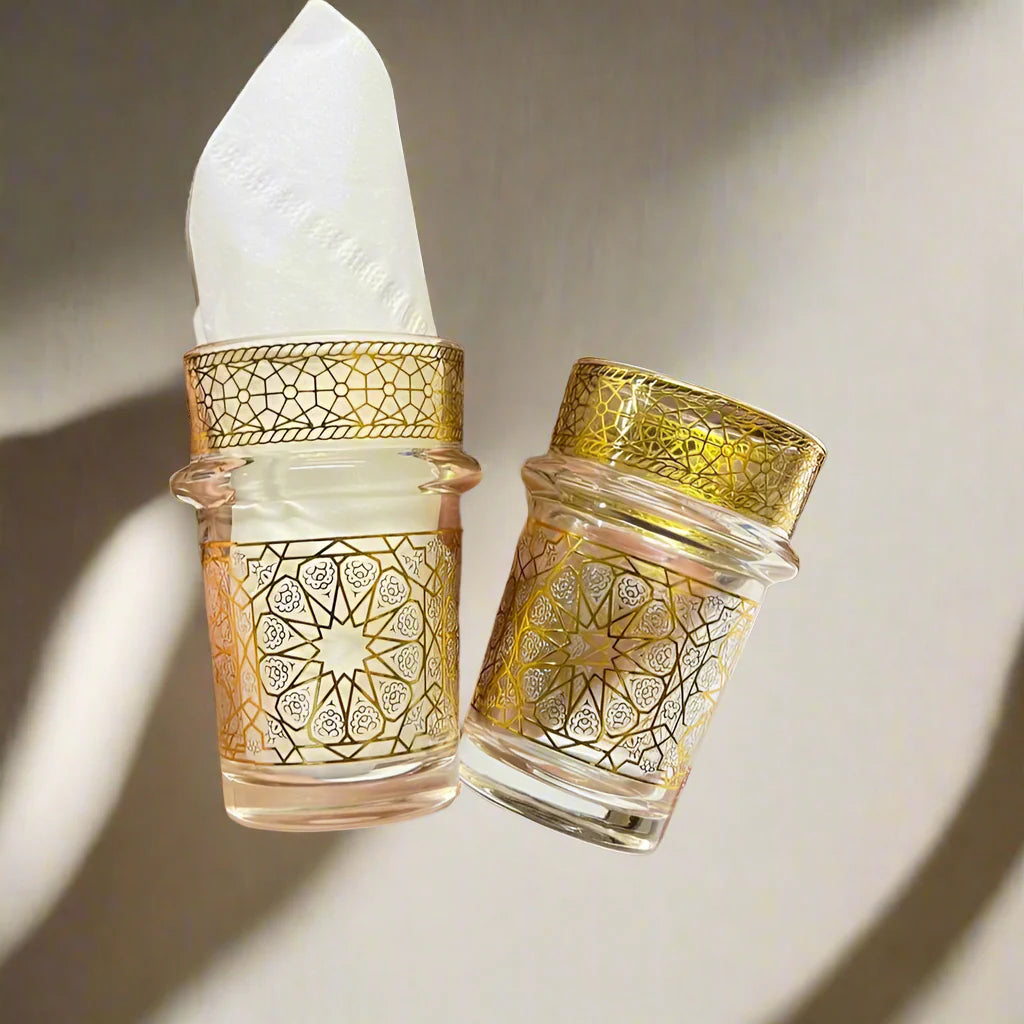 12 verres à thé en verre transparent avec détails dorés élégants NESTO MAROR