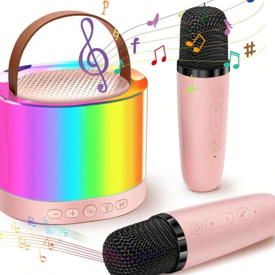 Mini Enceinte Karaoké Bluetooth avec Micros et Lumières RGB NESTO MAROC