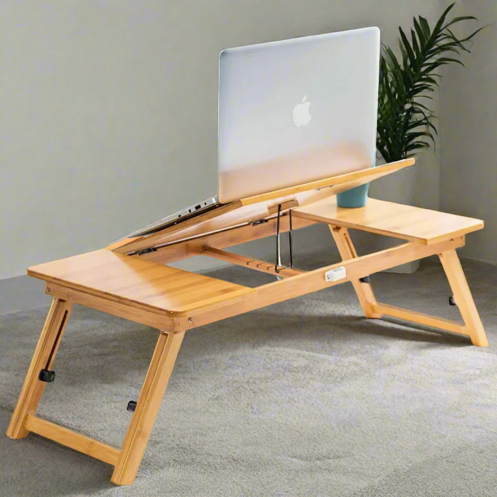 Bureau Pliable en Bambou Portable