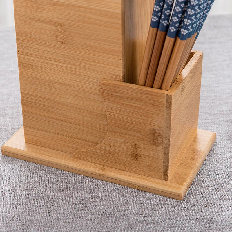 Bloc de Couteaux en Bambou Naturel