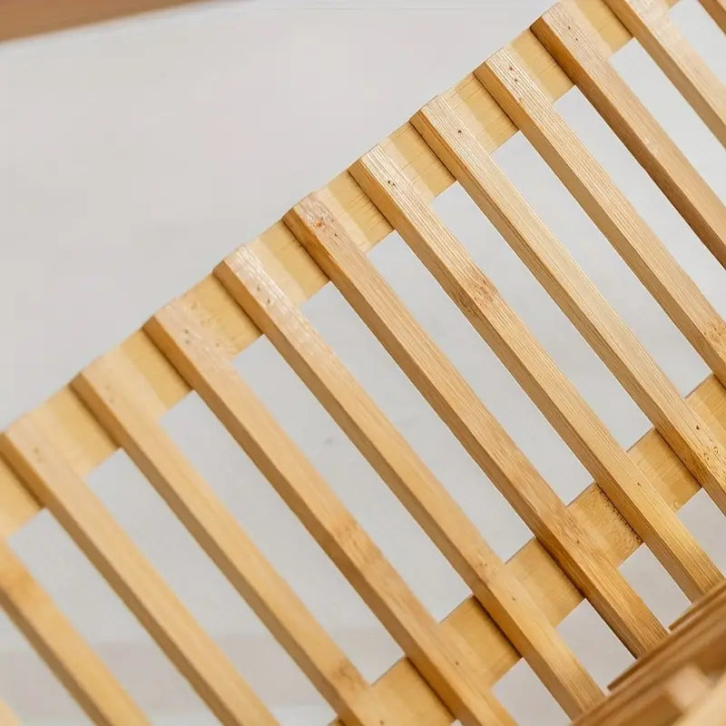 NESTO✨Égouttoir à vaisselle en bambou, porte-ustensiles pliable, égouttoir à vaisselle en bois