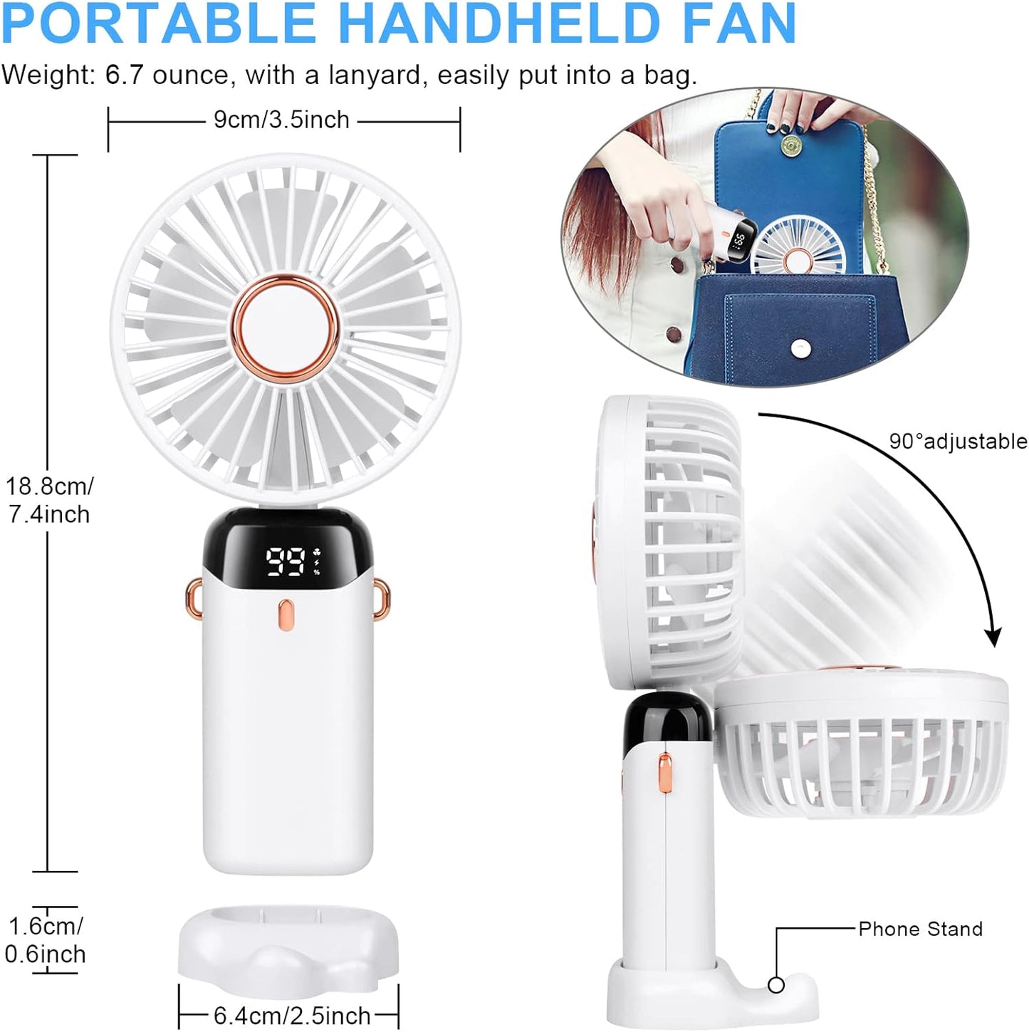 Mini Ventilateur Portable à Main – Pliable et Rechargeable USB