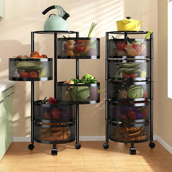 étagères tournantes à plusieurs niveaux   Et des fonctions pour une organisation plus facile et plus élégante