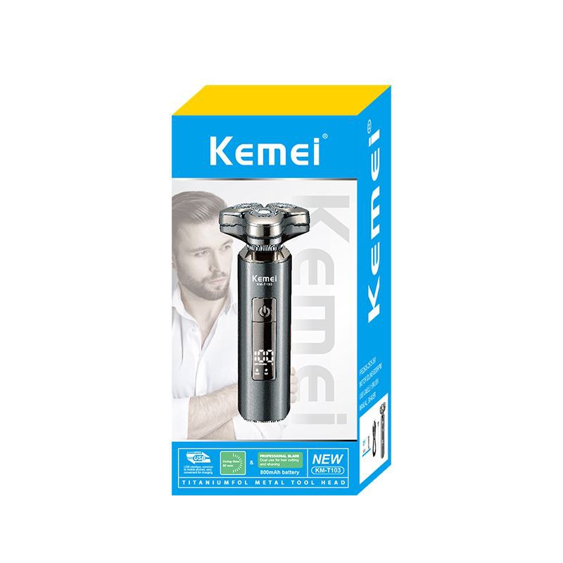 🪒Rasoir Électrique EMEI KM-T87 – 3 Lames Flottantes