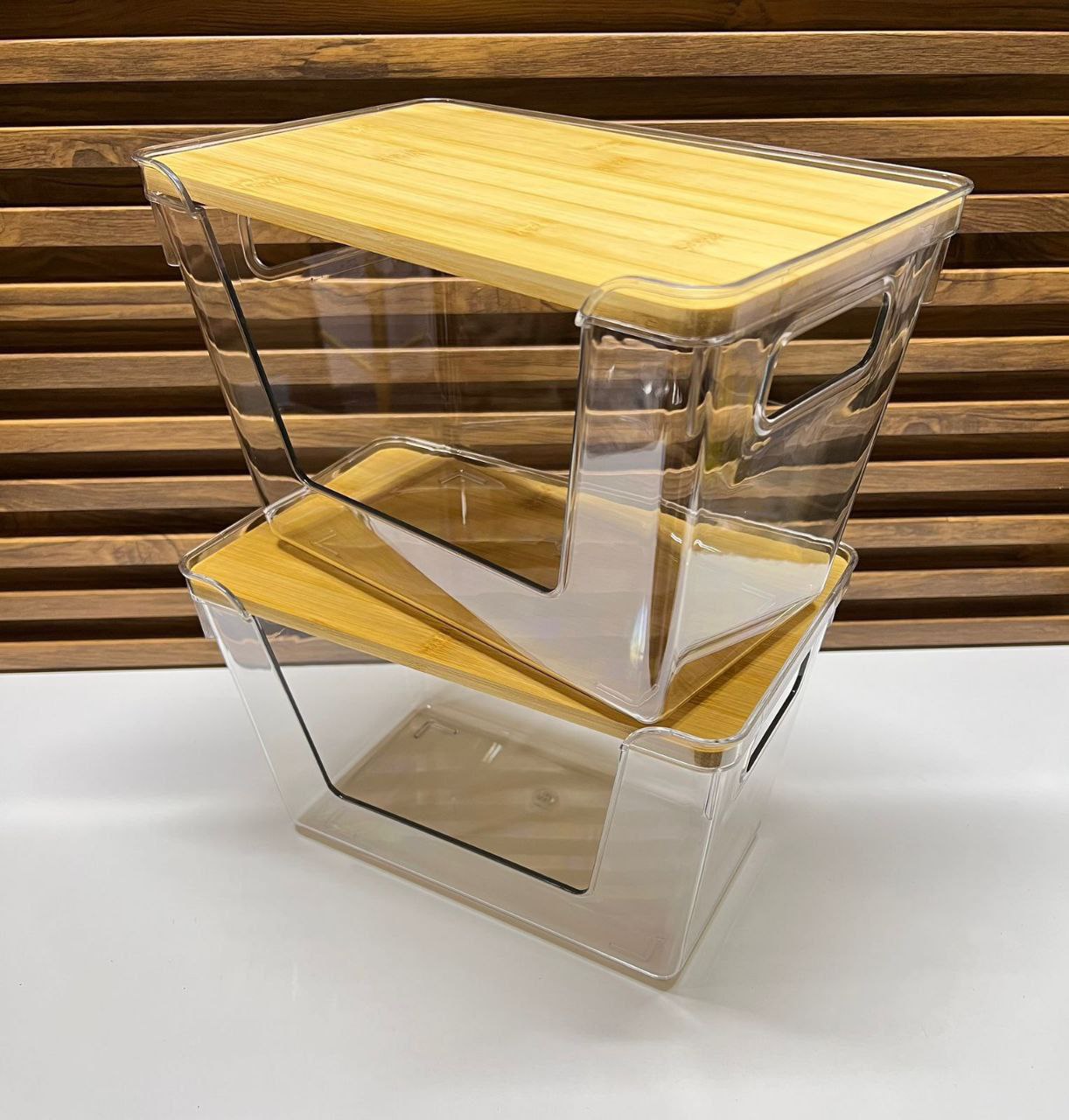 Panier Organisateur Empilable en Acrylique Transparent