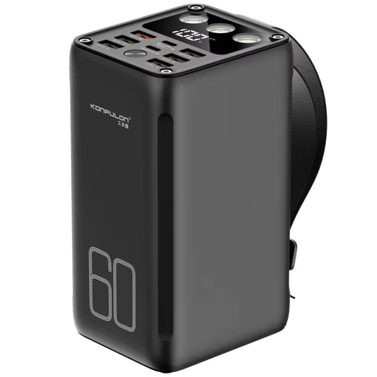 batterie externe 60000mAh, power bank haute capacité, charge rapide USB-C, batterie portable avec écran LCD, batterie de secours voyage, powerbank PD 3.0 MESTO.MA