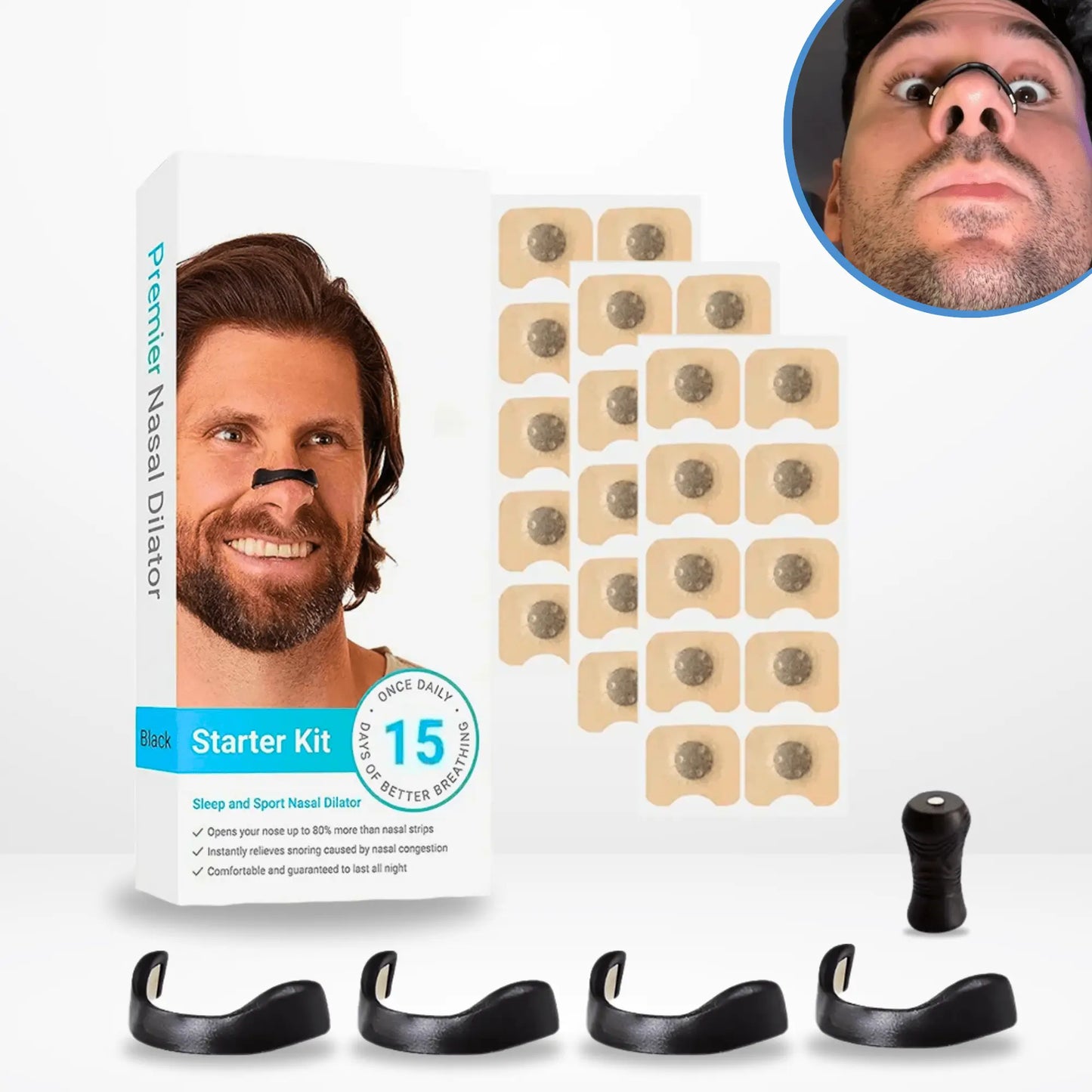 Bandes nasales magnétiques avec dilatateurs