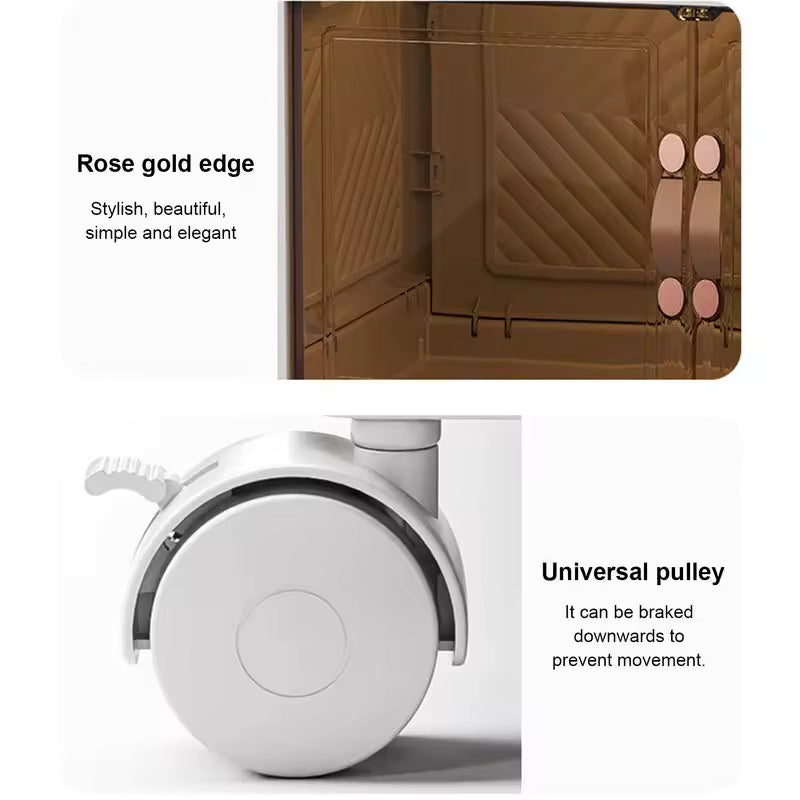 BQDRGHU™ Boîte de Rangement Empilable avec Roues et Portes Visibles – Rangement Intelligent et Élégant