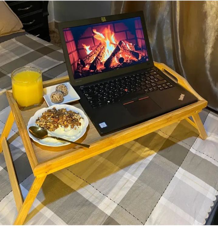Table Plateau Pliable Portable – Bureau de Lit & Plateau Café Multifonction ☕ NESTO.MA