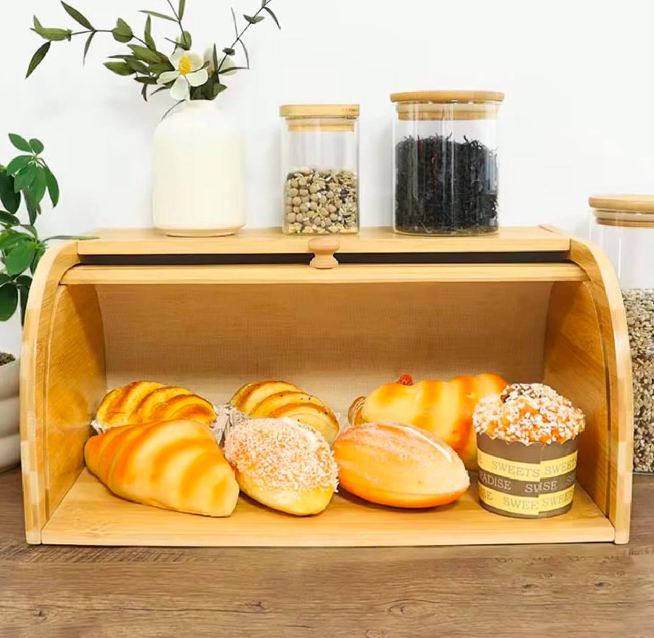 Boîte à Pain en Bois – Rangement Naturel et Élégant pour la Cuisine