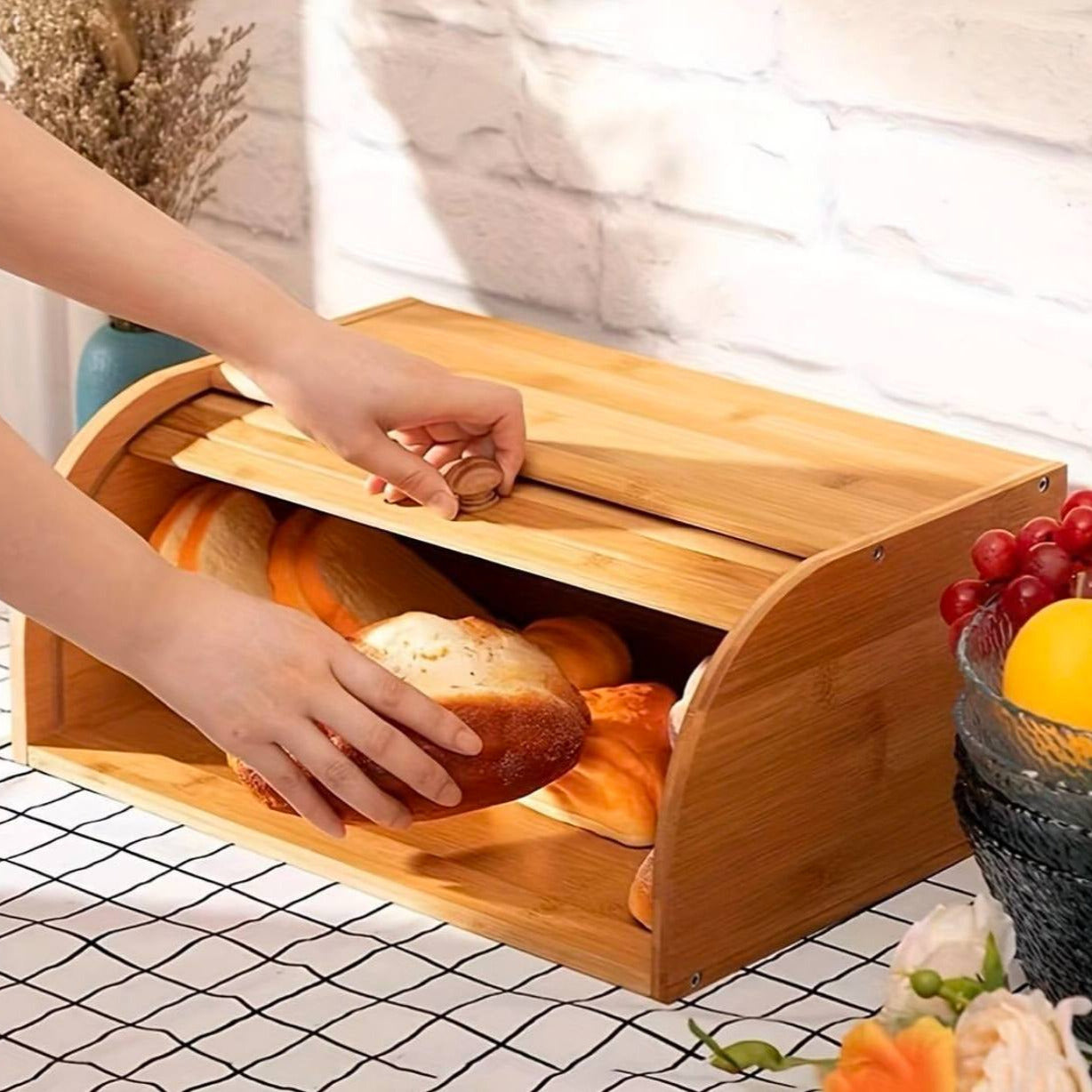 Boîte à Pain en Bois – Rangement Naturel et Élégant pour la Cuisine