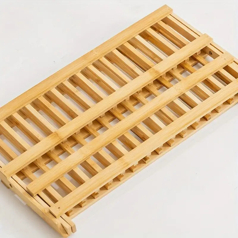 NESTO✨Égouttoir à vaisselle en bambou, porte-ustensiles pliable, égouttoir à vaisselle en bois