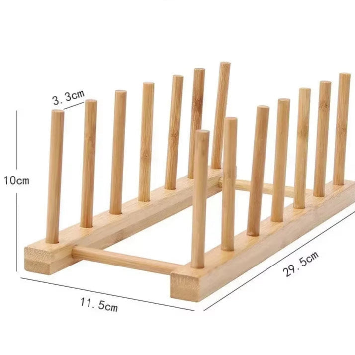 Égouttoir en Bambou Multifonction – Idéal pour Vaisselle, Couvercles et Ustensiles
