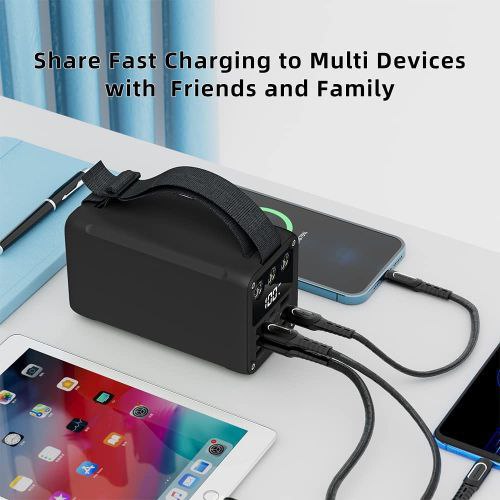 batterie externe 60000mAh, power bank haute capacité, charge rapide USB-C, batterie portable avec écran LCD, batterie de secours voyage, powerbank PD 3.0 MESTO.MA