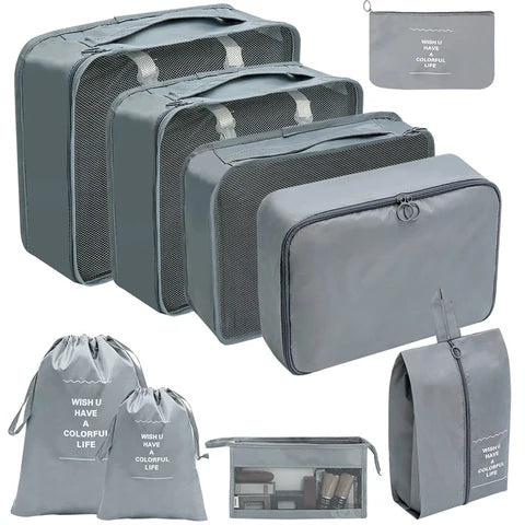 Pack Voyage Essentiel & Confort - Oreiller de Cou Ergonomique + 7 Cubes d'Emballage (50% de Réduction)