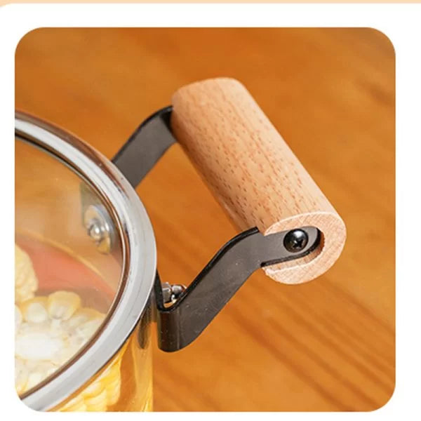 Marmite en Verre 4.5L avec Poignée en Bois – Cuisson Saine