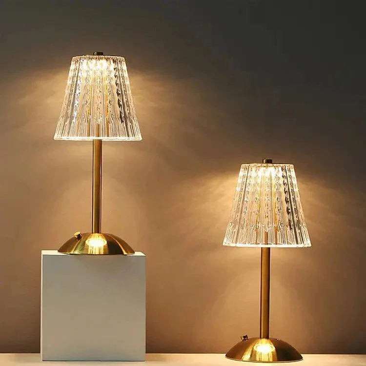 Lampe de Table Nordique Rechargeable en Cristal Doré NESTO MARCO
