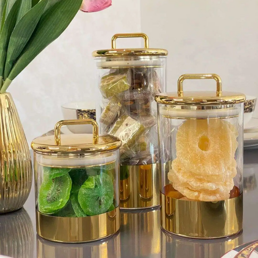 lot de 3 Bonbonnières hermétiques en plexi en différentes tailles