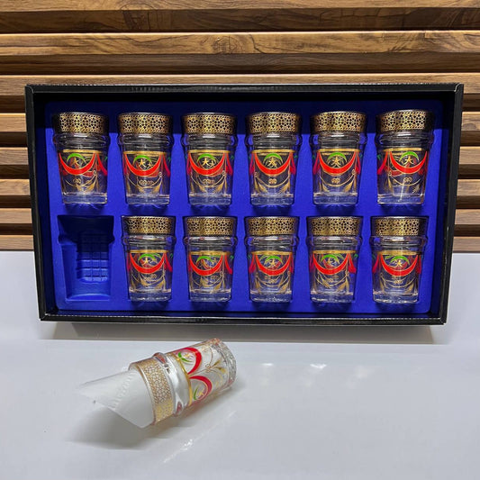 Ensemble 12 Verres à Thé Marocains Dorés – Élégance et Tradition