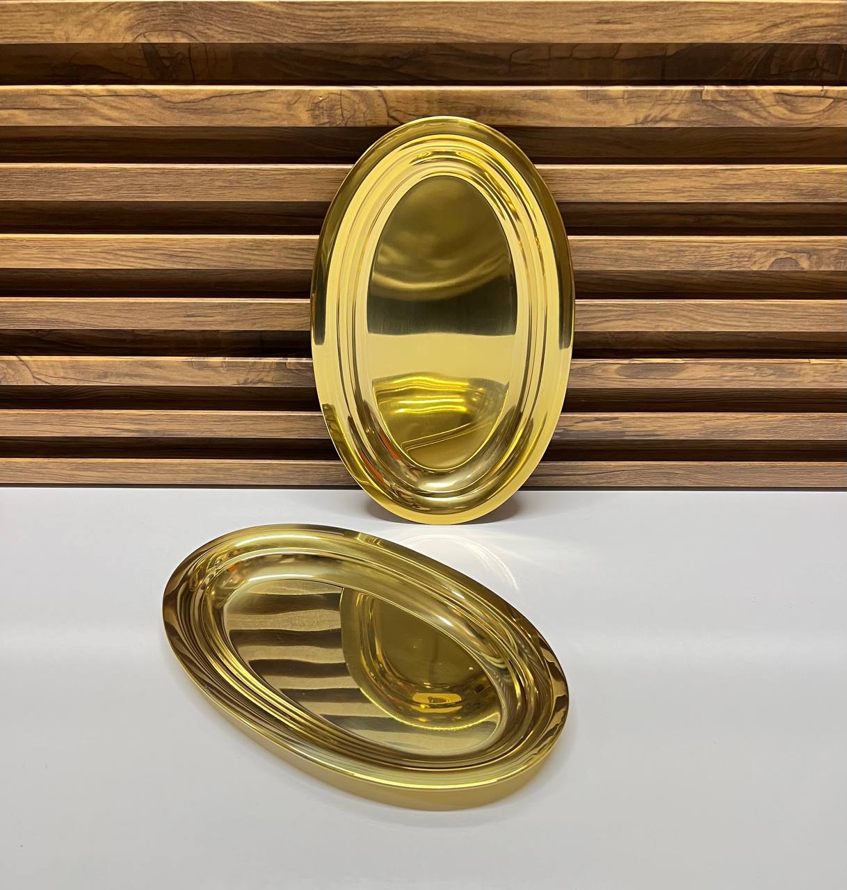Gold Stainless Steel Ovale Tray