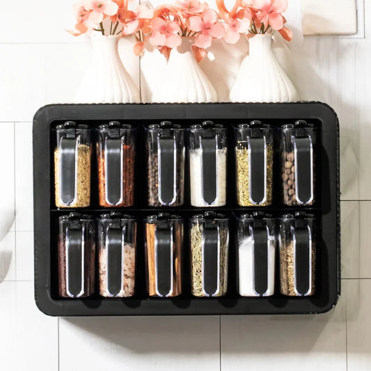 Pots à Épices Pratiques – Lot de 12 avec Cuillères