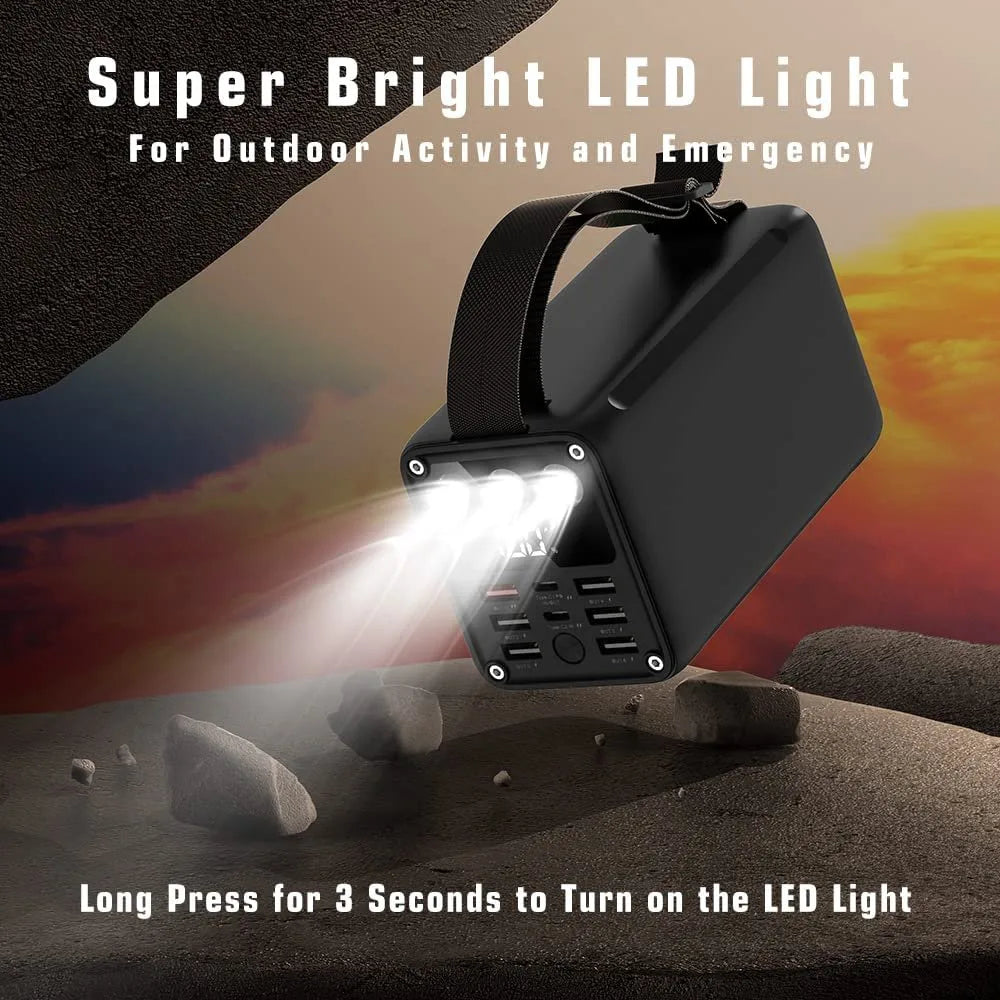 batterie externe 60000mAh, power bank haute capacité, charge rapide USB-C, batterie portable avec écran LCD, batterie de secours voyage, powerbank PD 3.0