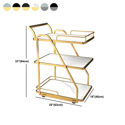 Table 🛒 de préparation en pierre roulante contemporaine de 33,07" de hauteur pour restaurant - Or Noir