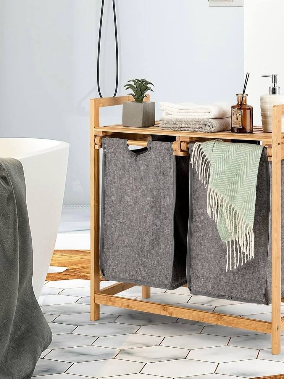 Panier à Linge Walton en Bambou Naturel – Home Source