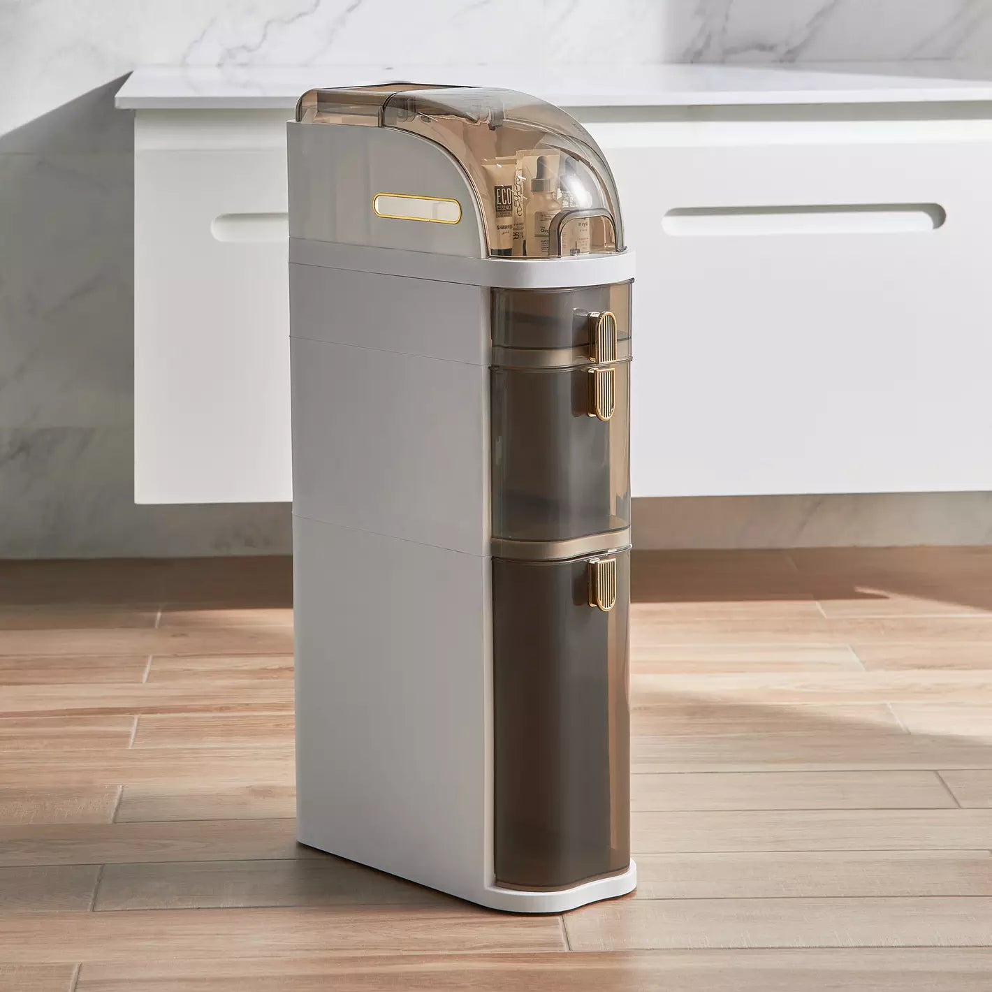 Meuble de Rangement Fin avec Roulettes et Tiroirs Transparents – Organisateur Gain de Place pour Salle de Bain