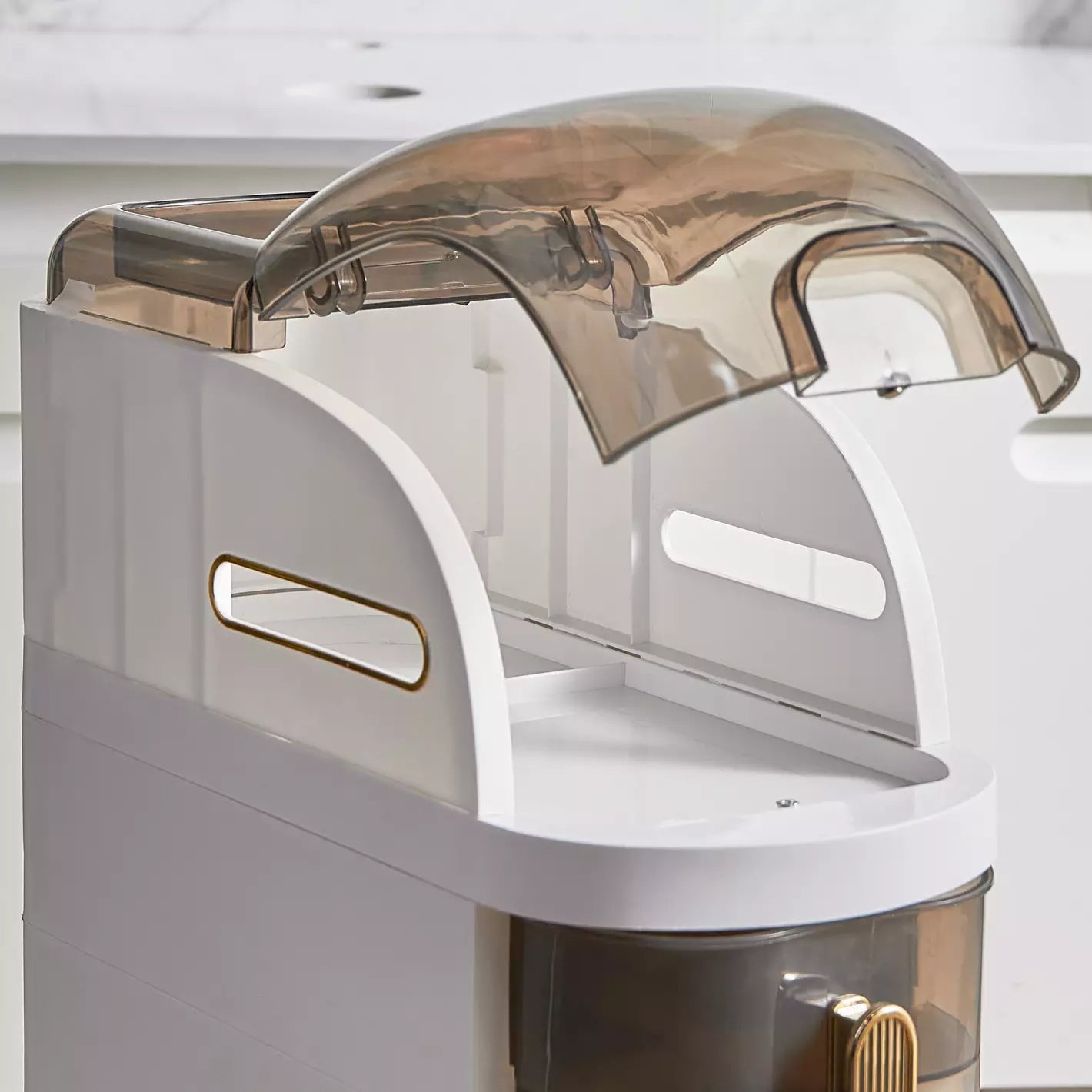 Meuble de Rangement Fin avec Roulettes et Tiroirs Transparents – Organisateur Gain de Place pour Salle de Bain