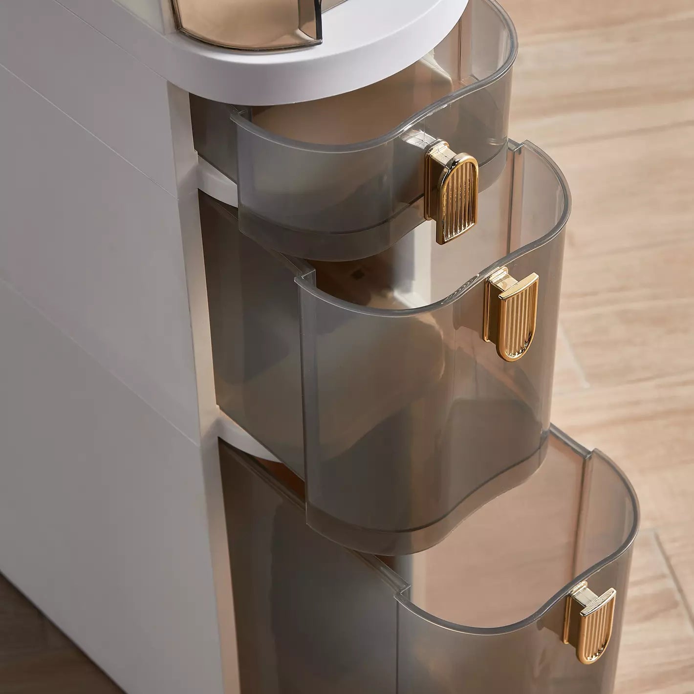 Meuble de Rangement Fin avec Roulettes et Tiroirs Transparents – Organisateur Gain de Place pour Salle de Bain