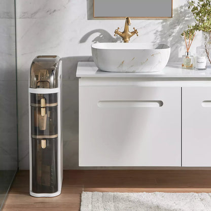 Meuble de Rangement Fin avec Roulettes et Tiroirs Transparents – Organisateur Gain de Place pour Salle de Bain