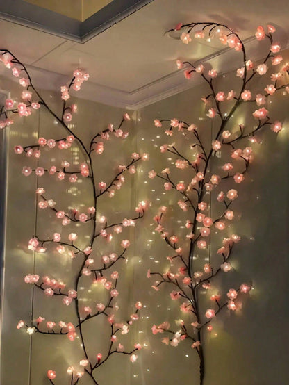 NESTO🌸Lampe LED décorative en forme de branche fleurie pour mur et intérieur. Ambiance chaleureuse, design élégant et lumière douce pour chambre, salon ou bureau