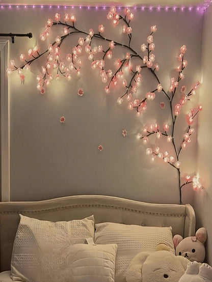 NESTO🌸Lampe LED décorative en forme de branche fleurie pour mur et intérieur. Ambiance chaleureuse, design élégant et lumière douce pour chambre, salon ou bureau
