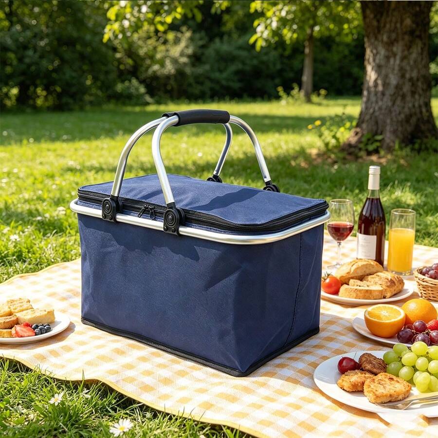 Panier Isotherme Pliable Grande Capacité avec Couvercle