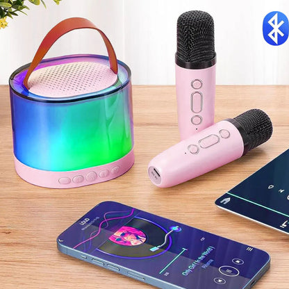 Mini Enceinte Karaoké Bluetooth avec Micros et Lumières RGB NESTO MAROC