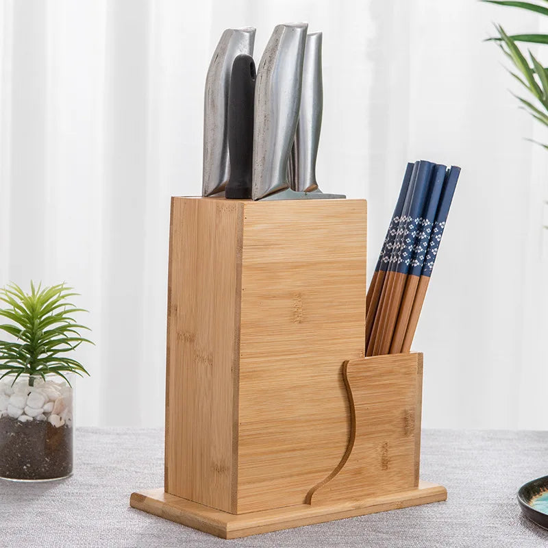 Bloc de Couteaux en Bambou Naturel