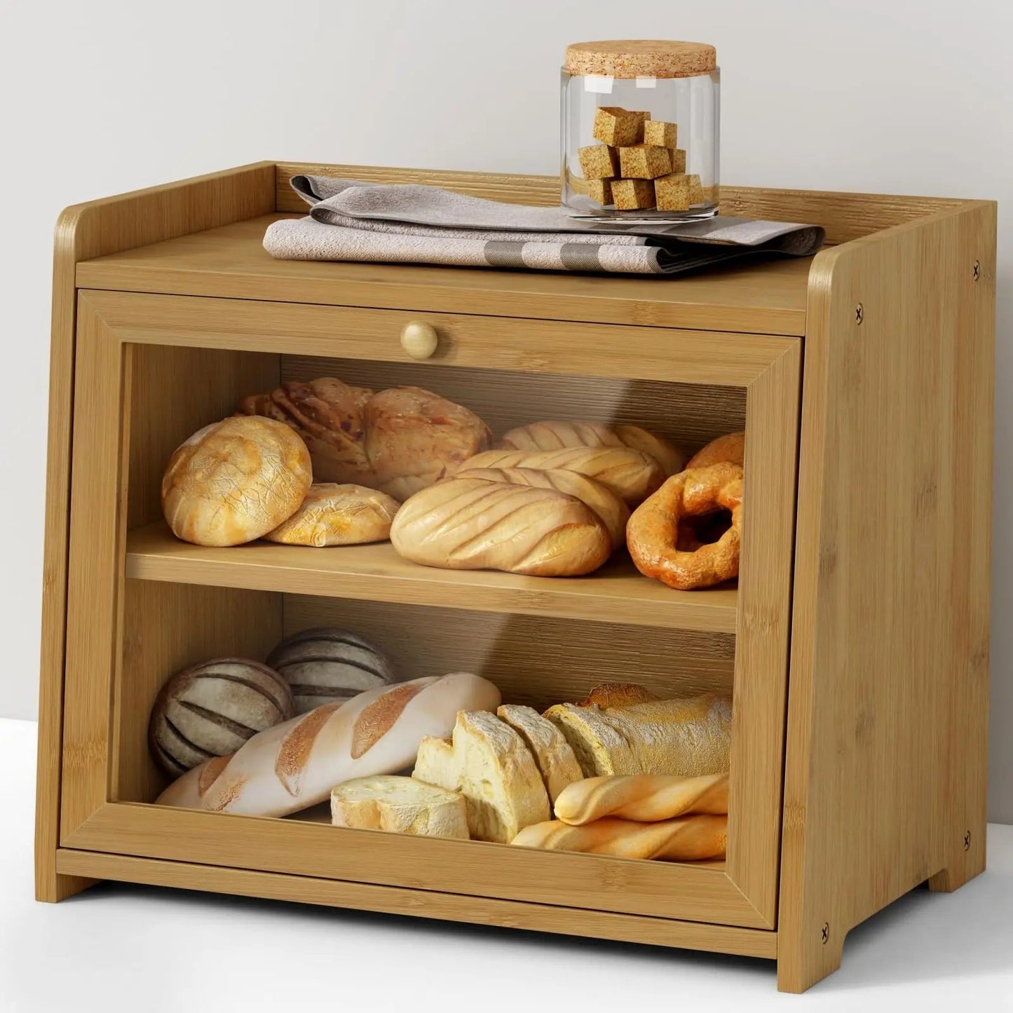 Panier de Fruits en Bois à 2 Niveaux