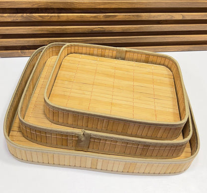 Set de 3 Plateaux en Bambou – Rangement & Service